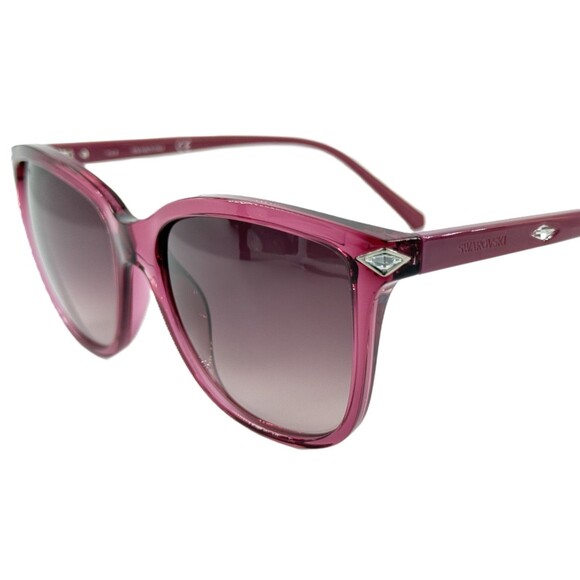 Swarovski SK192 Womens Plastic Sunglass 72T Pink w Dark Burgundy Gradient 55-17 - Picture 2 of 5